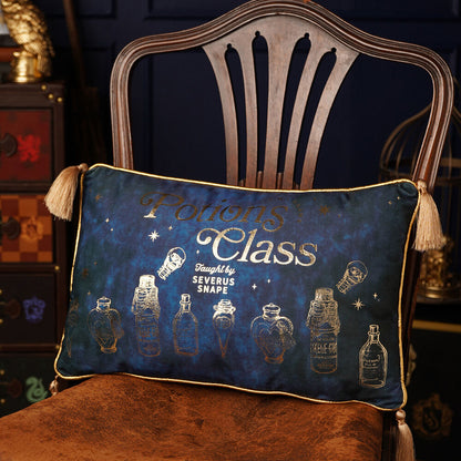 Cojín de terciopelo con la clase de pociones de Harry Potter