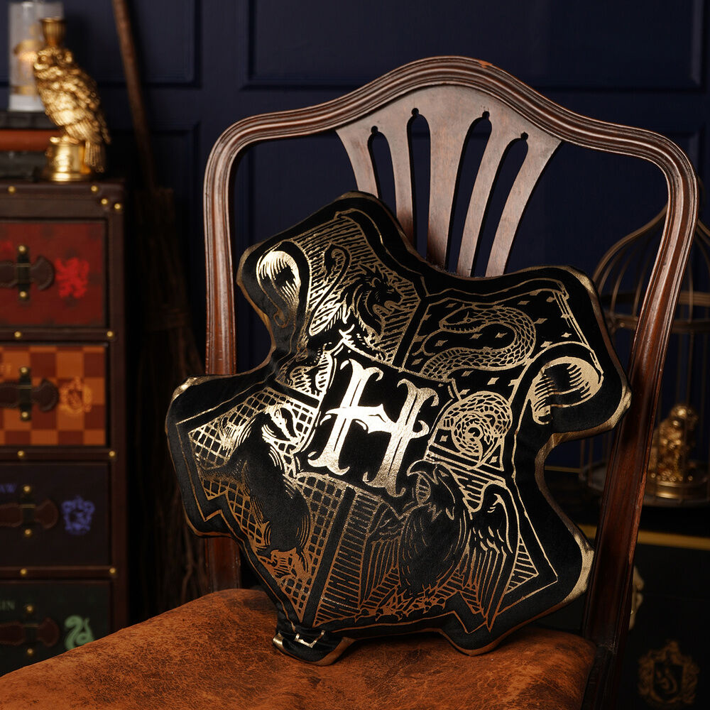 Cuscino in velluto con lo stemma di Hogwarts di Harry Potter