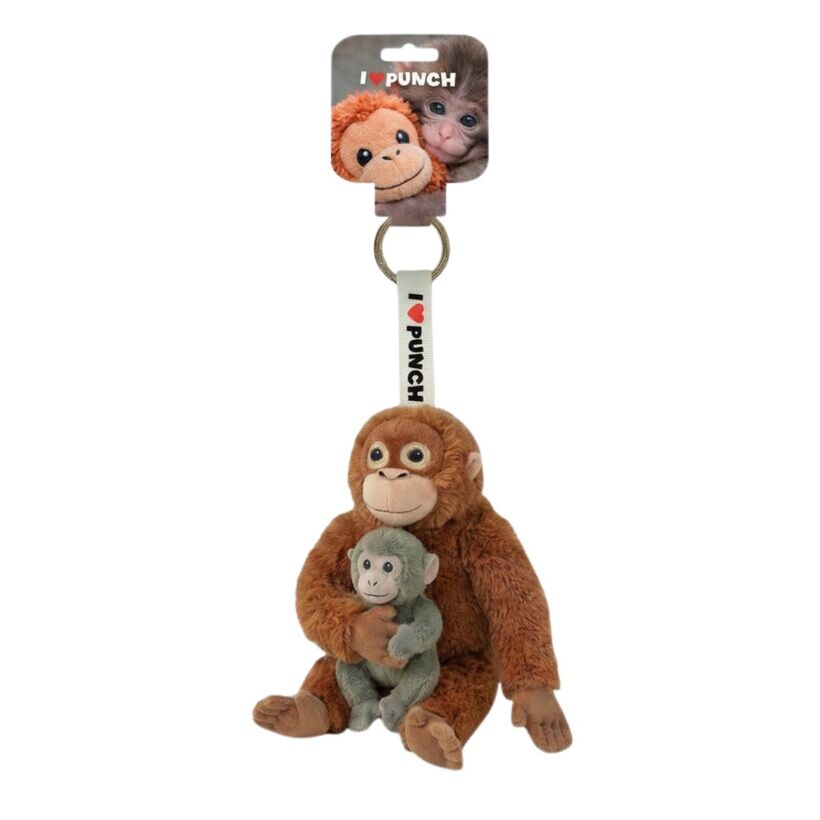 Punch Monkey Plush Keychain 15cm