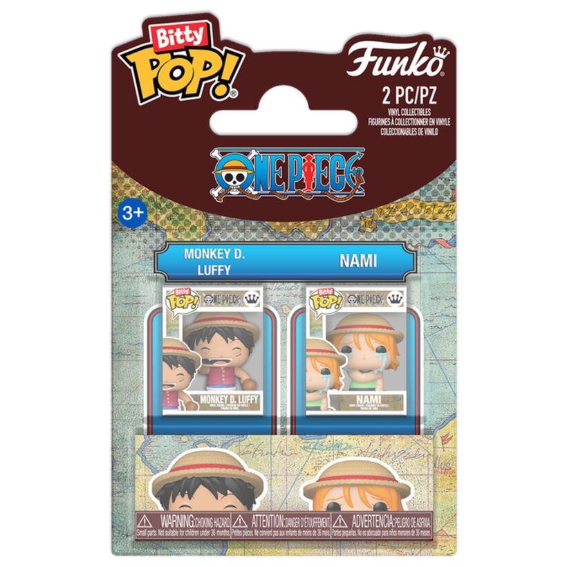blister 2 figures bitty pop one piece luffy & nami
