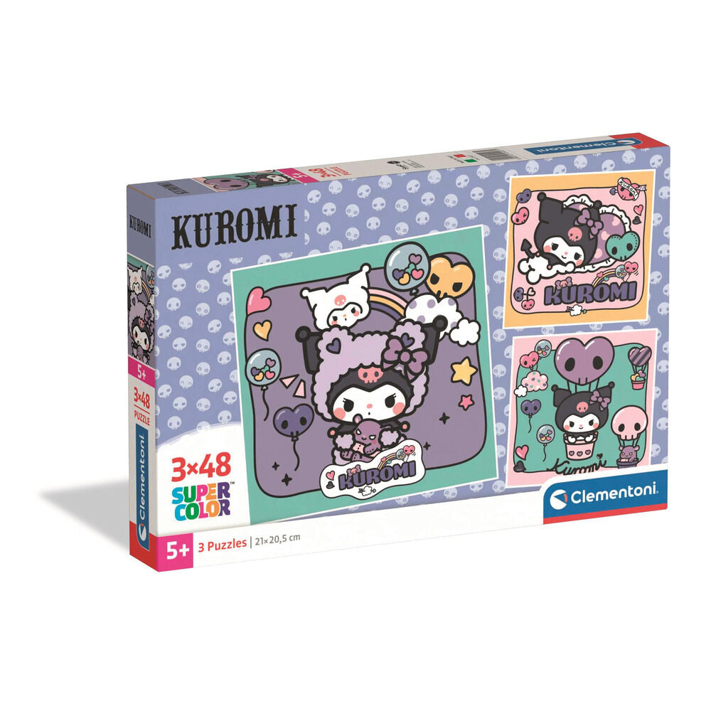 kuromi hello kitty puzzle 3x48pcs