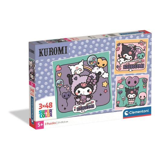 kuromi hello kitty puzzle 3x48pcs
