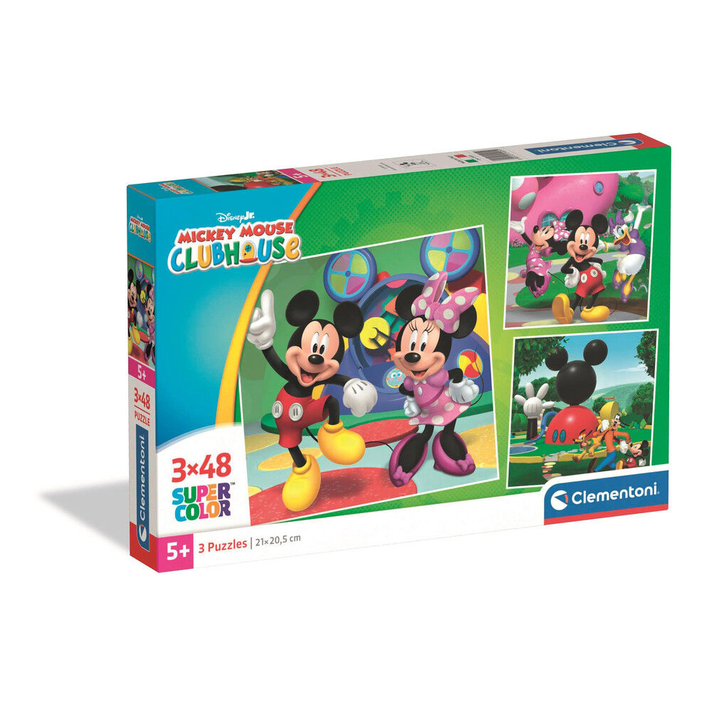 mickey disney mouse club house puzzle 3x48pcs