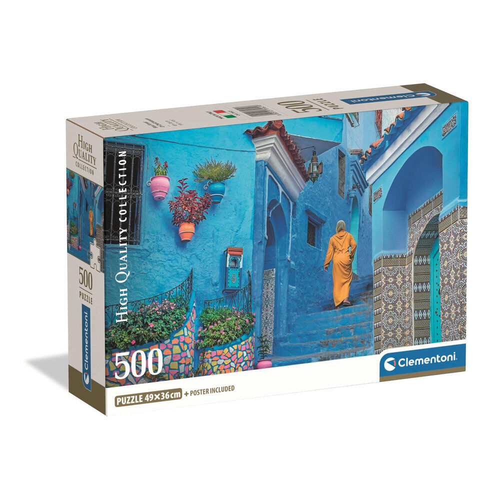 blue street of chefchaouen puzzle 500pcs