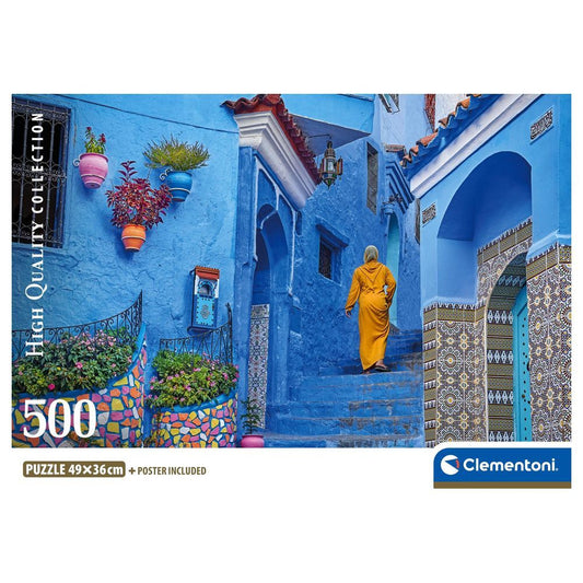 Blue Street Of Chefchaouen Puzzle 500pcs