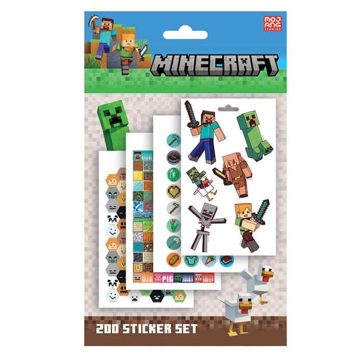 set of 200 minecraft stickers