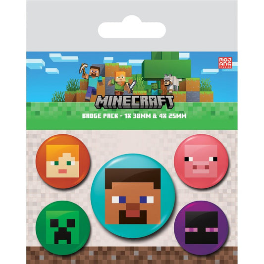 set of 5 minecraft bottle caps