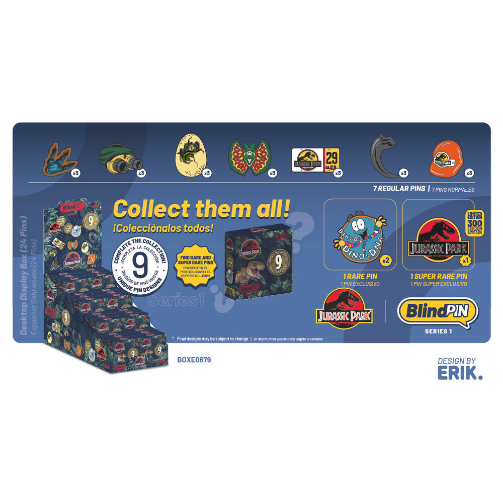 mystery collectible jurassic park blindpin pin