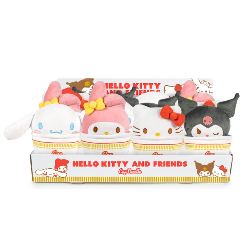 cup noodles hello kitty & friends plush toy 16cm assorted