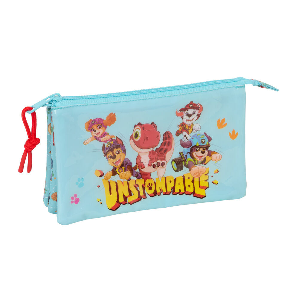 dino rescue paw patrol triple pencil case