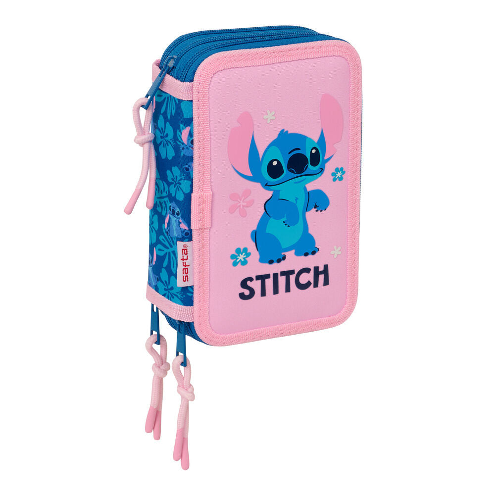 angel & stitch disney triple pencil case 37pcs