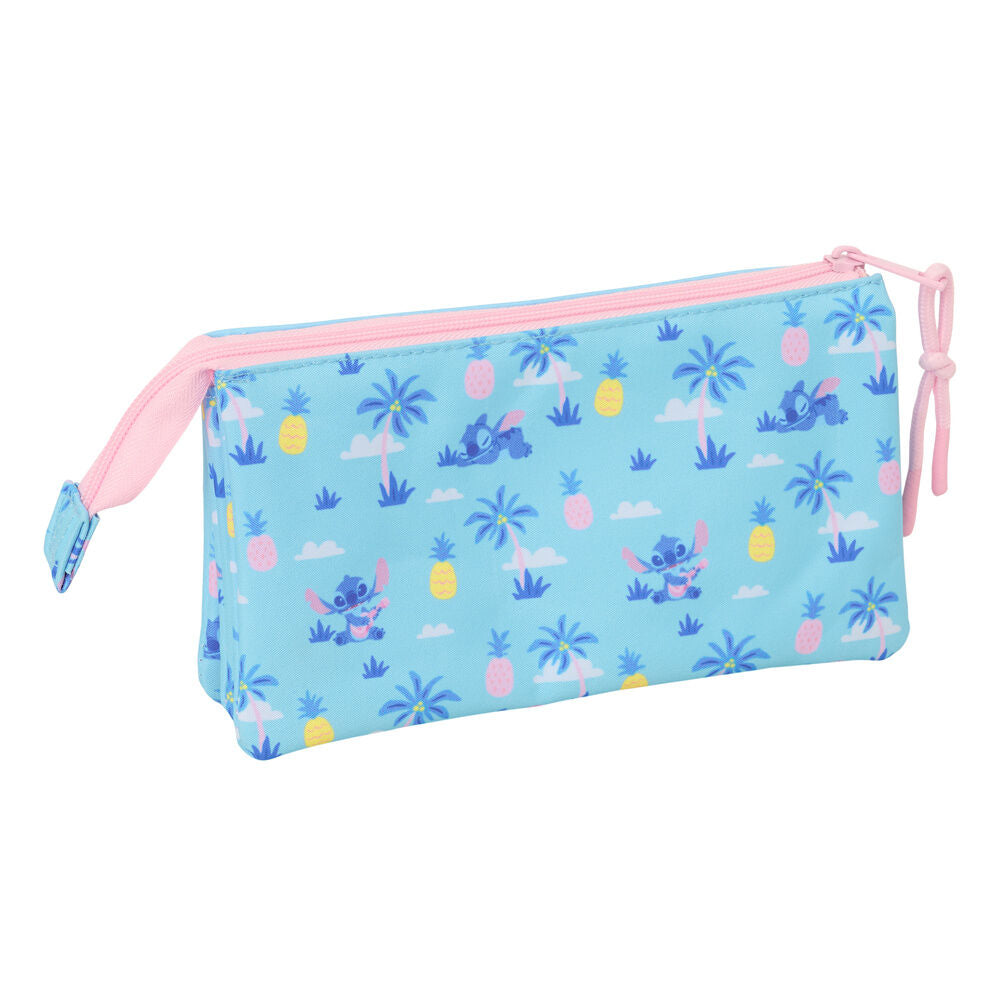 Waves Stitch Disney triple pencil case