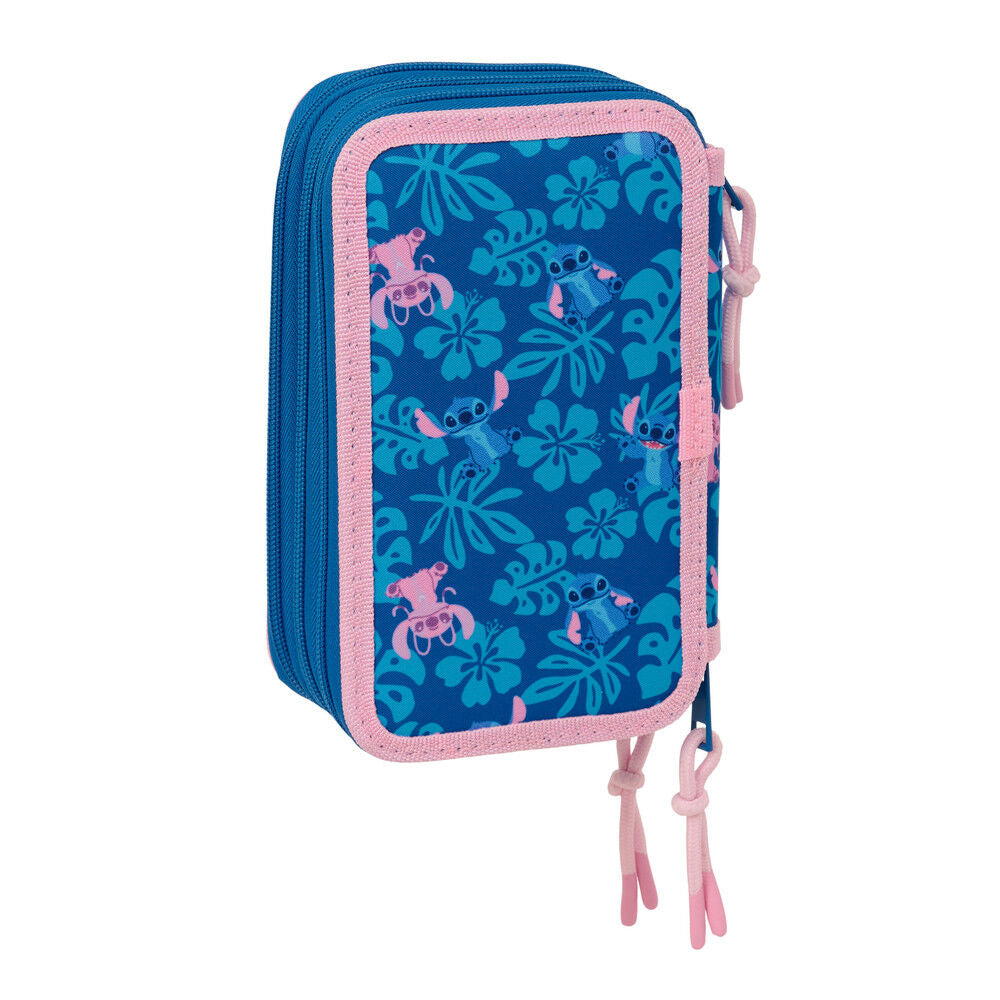 Trousse triple Angel & Stitch Disney 37 pièces