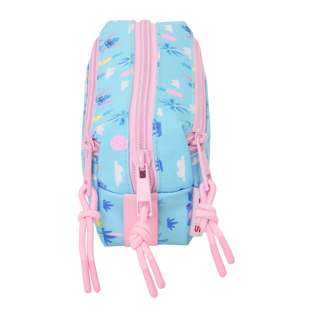 Waves Stitch Disney triple pencil case