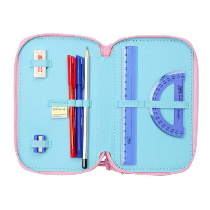 Estojo triplo Waves Stitch Disney para lápis 37 peças