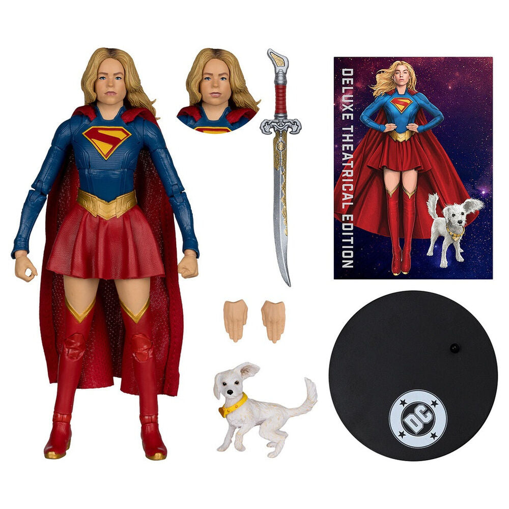 figure supergirl & kripto deluxe theatrical edition supergirl dc comics 18cm