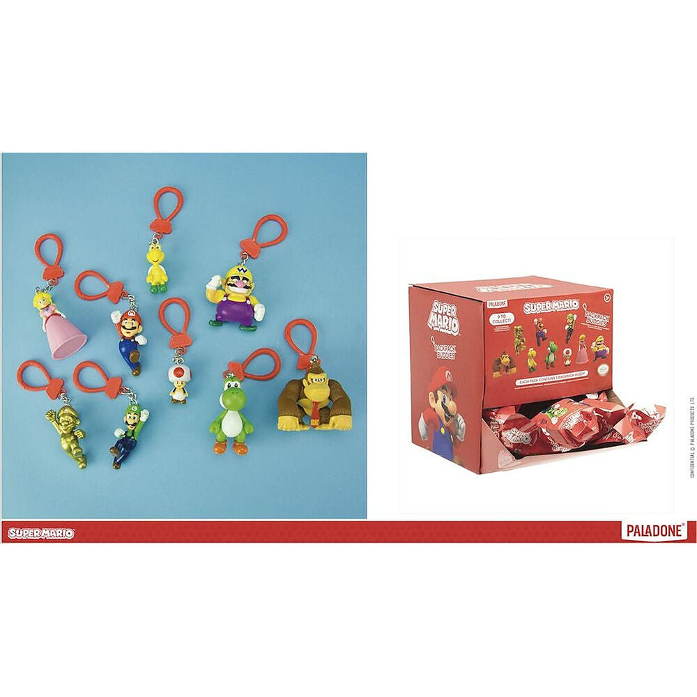 Conjunto Mystery Backpack Buddies Super Mario