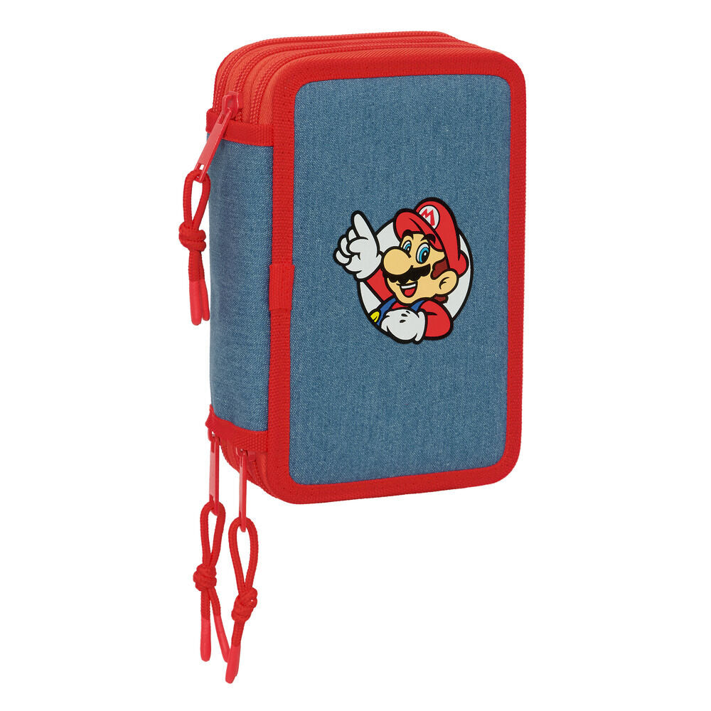super mario triple pencil case 37pcs