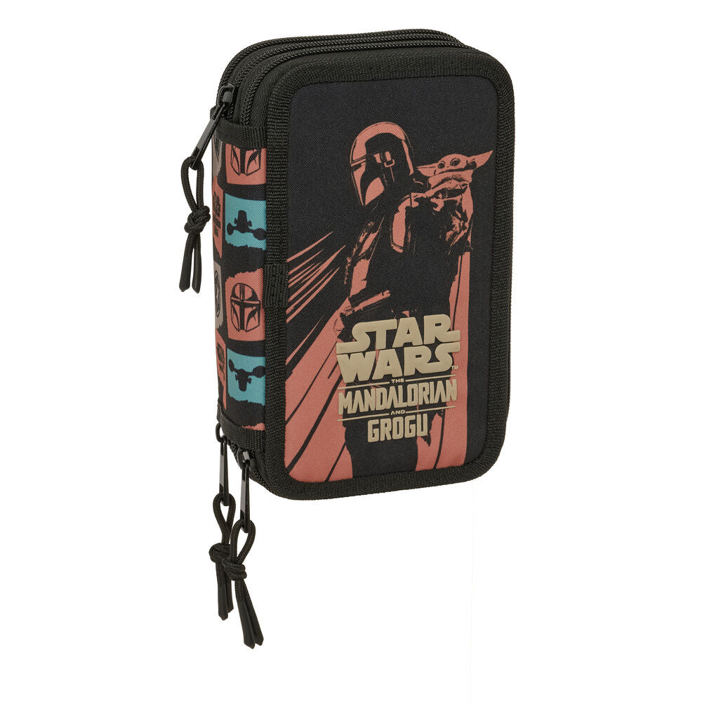 mandalorian & grogu star wars triple pencil case 37pcs