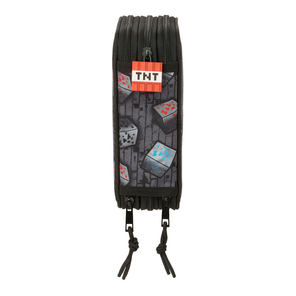 Estojo triplo para lápis com estampa de grafite do Minecraft 37 peças