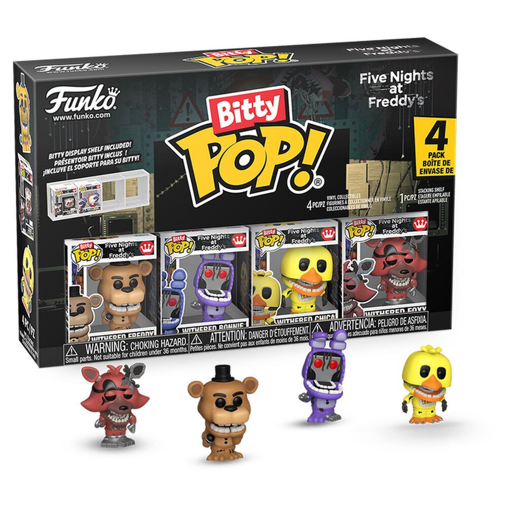 blister of 4 bitty pop five nights at freddy's figures