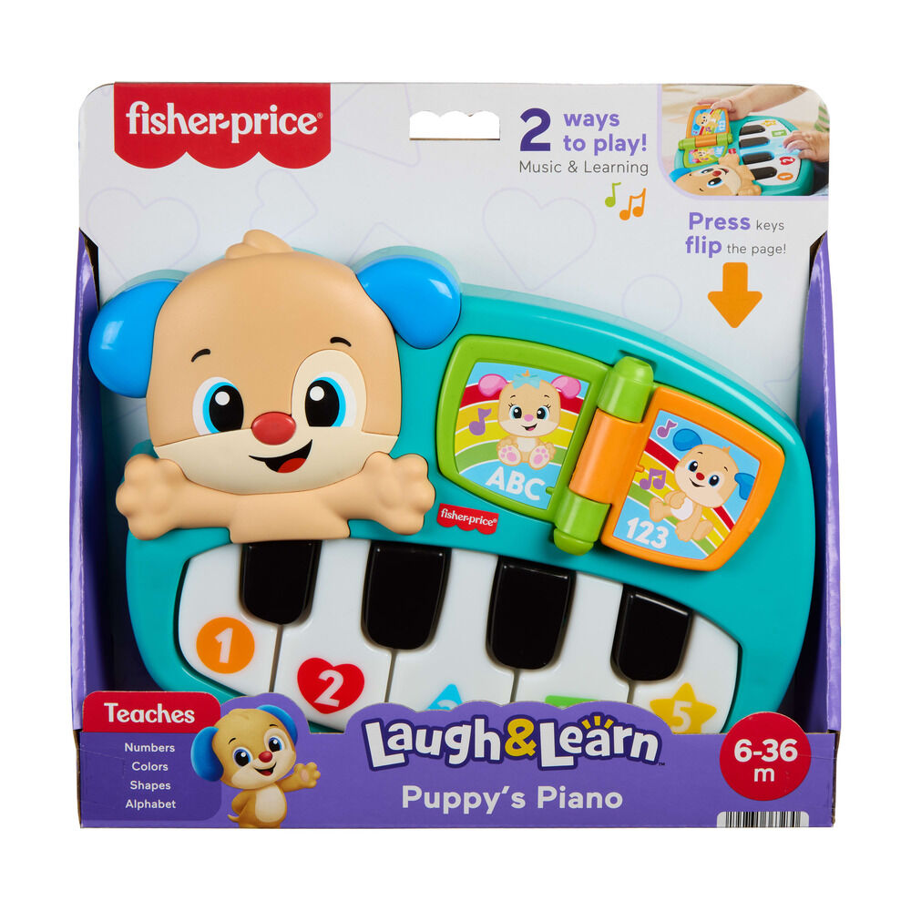 piano puppy laughs and learns