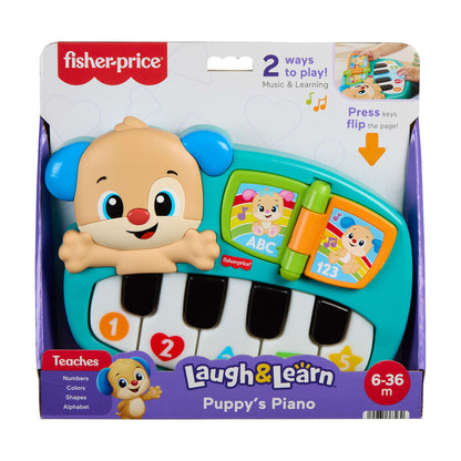 piano puppy laughs and learns