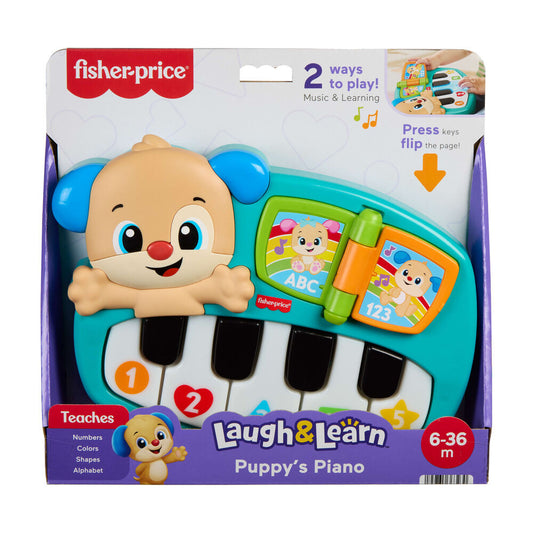 piano puppy laughs and learns