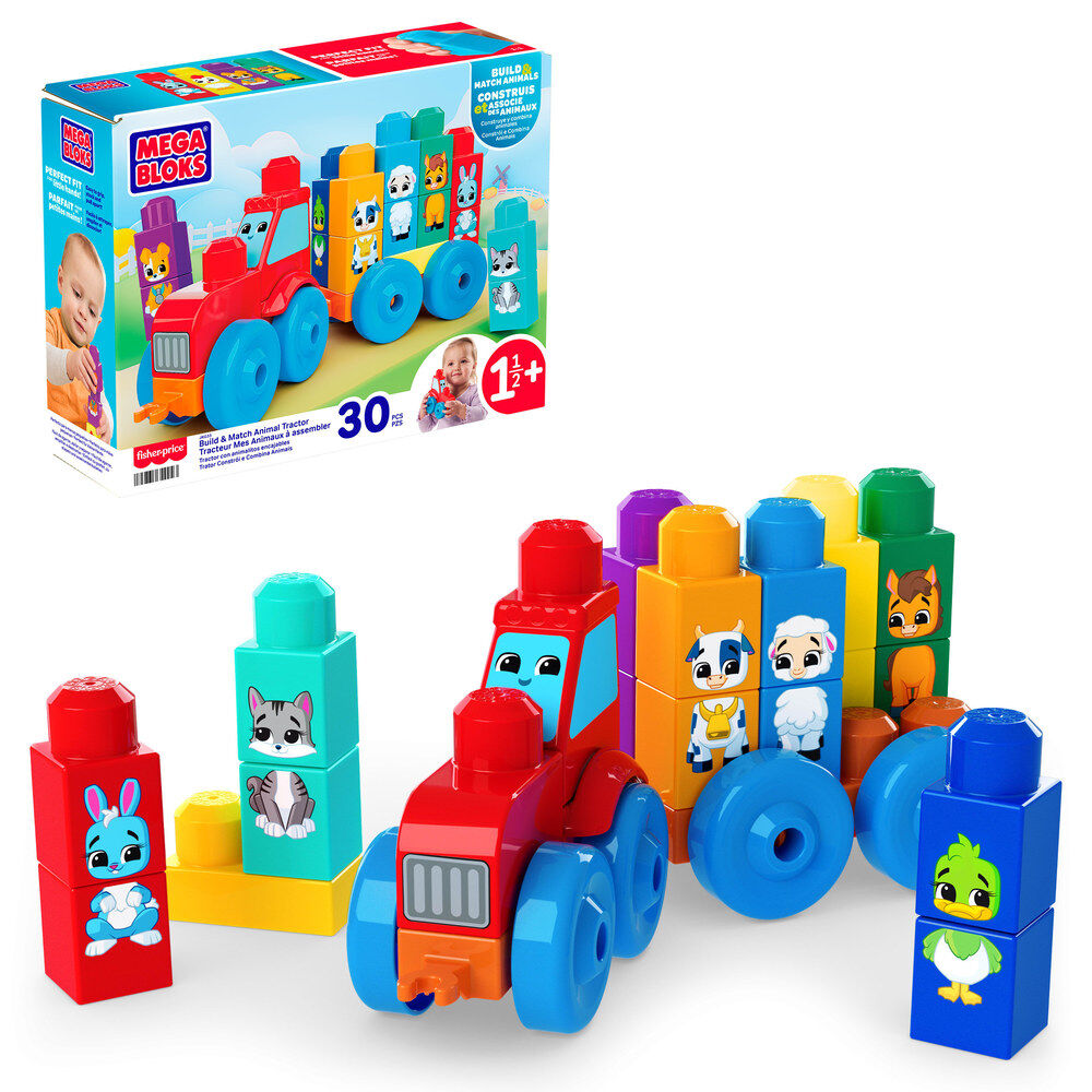 mega bloks 30 piece stacking animal tractor