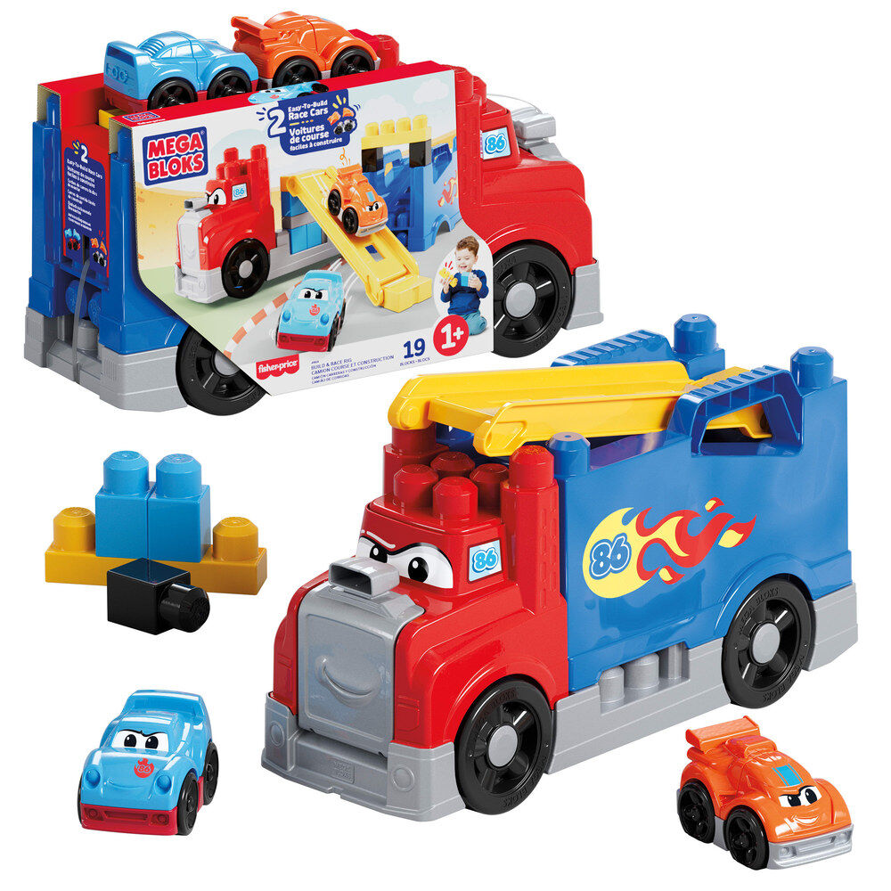 mega bloks 19 piece racing and construction truck