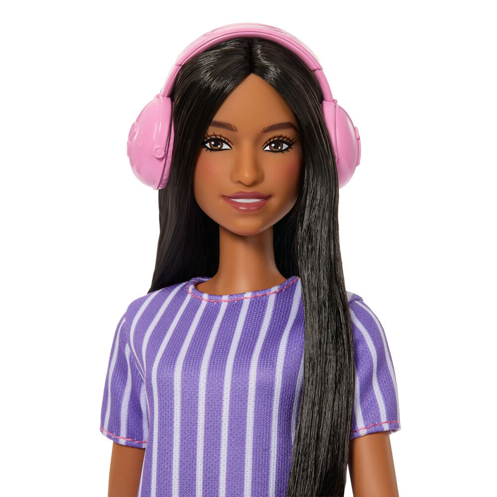 Poupée Barbie à rayures violettes