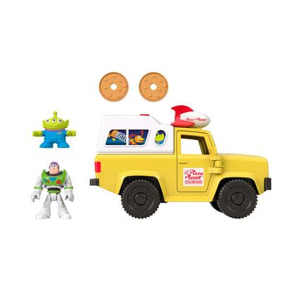 Camion Pizza Planet + figurines Buzz l'Éclair et Alien de Toy Story Disney Pixar Imaginext