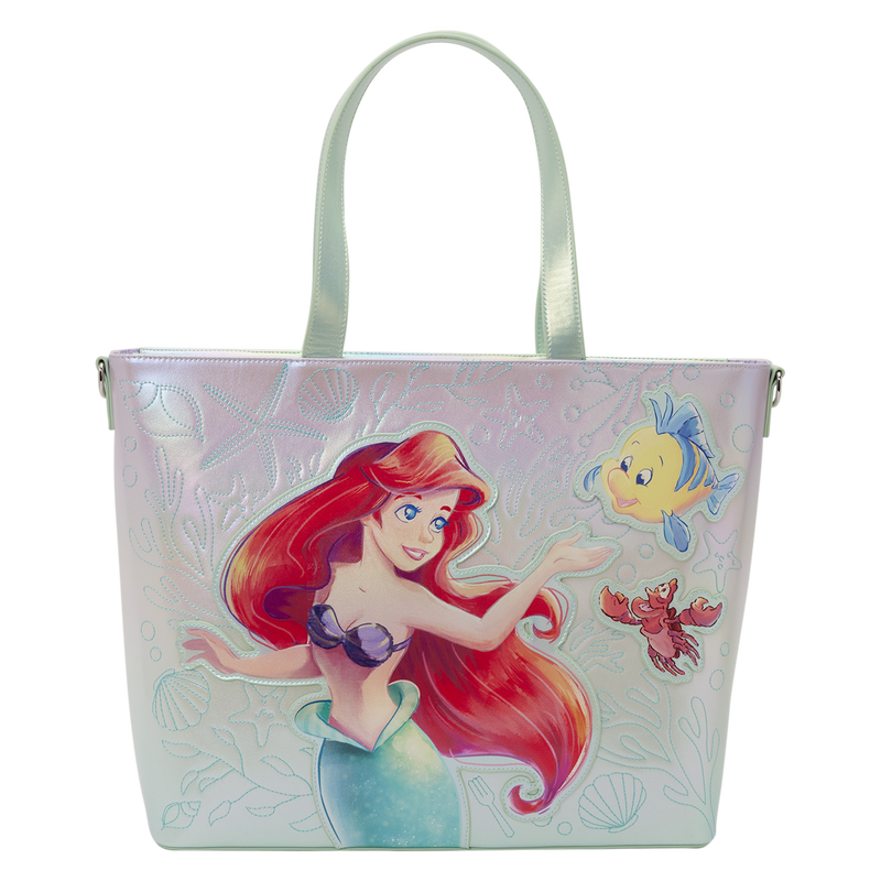 ariel  flounder and sebastian the little mermaid disney loungefly bag  coin purse