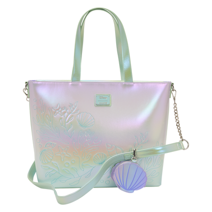Borsa Loungefly Disney con Ariel Flounder e Sebastian de La Sirenetta e portamonete
