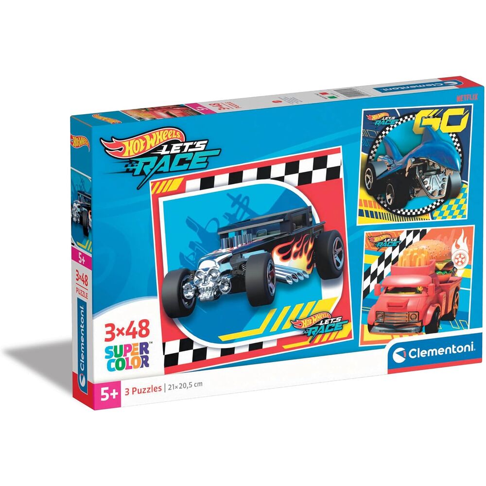 hot wheels puzzle 3x48pcs
