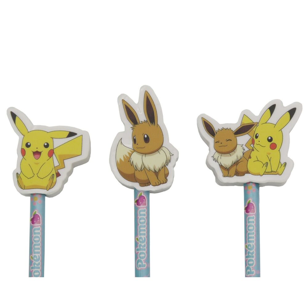 Zestaw 3 ołówków Pokemon Flowers