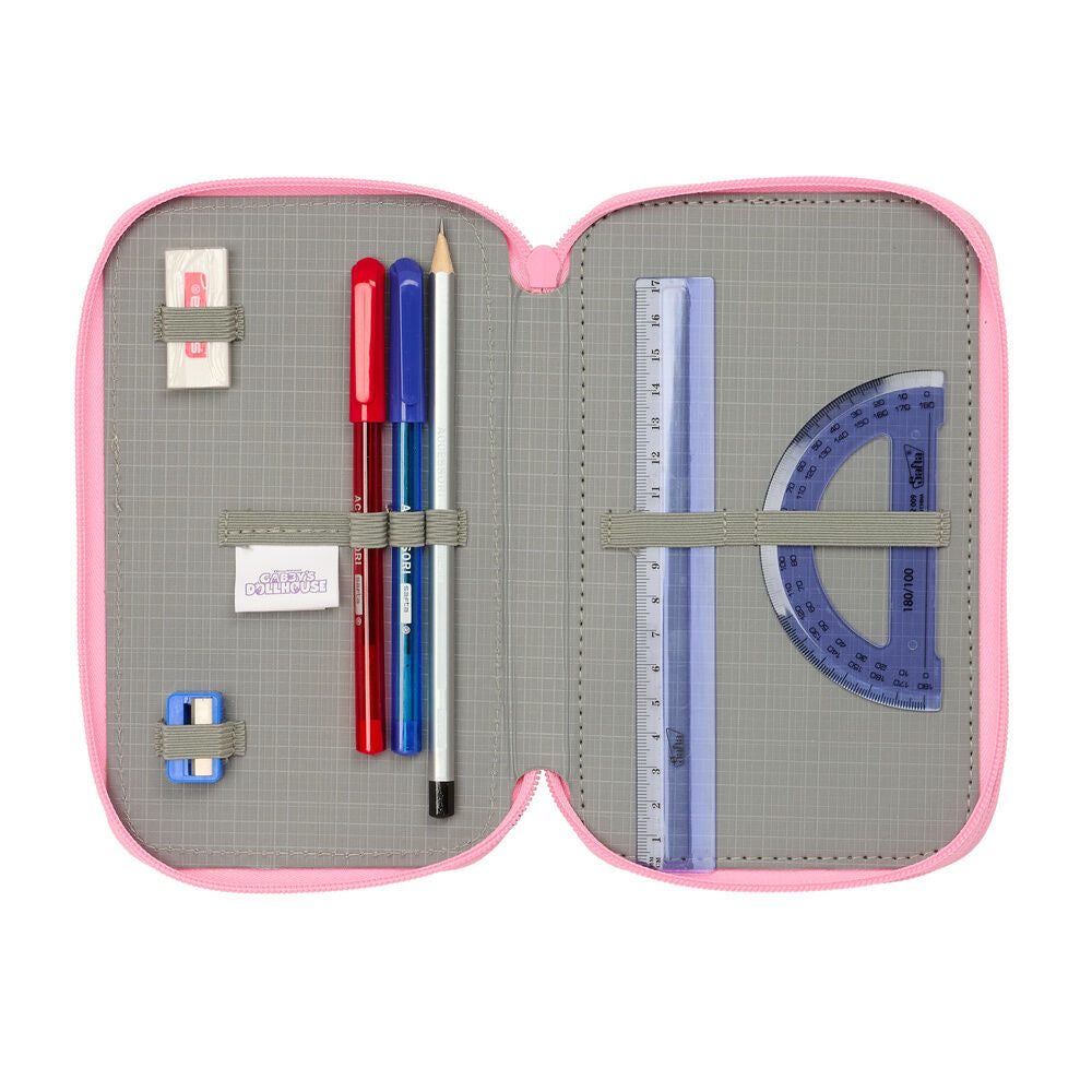 Gabby's Dollhouse Pencil Case triple 37pcs