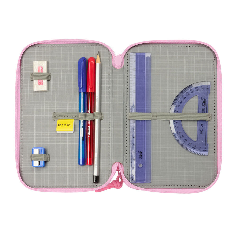 Snoopy triple pencil case, 37 pieces