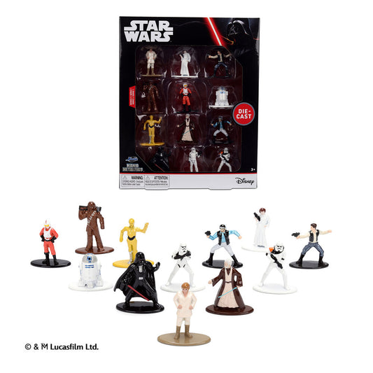 Blíster con 12 figuras de metal de Star Wars de 4 cm