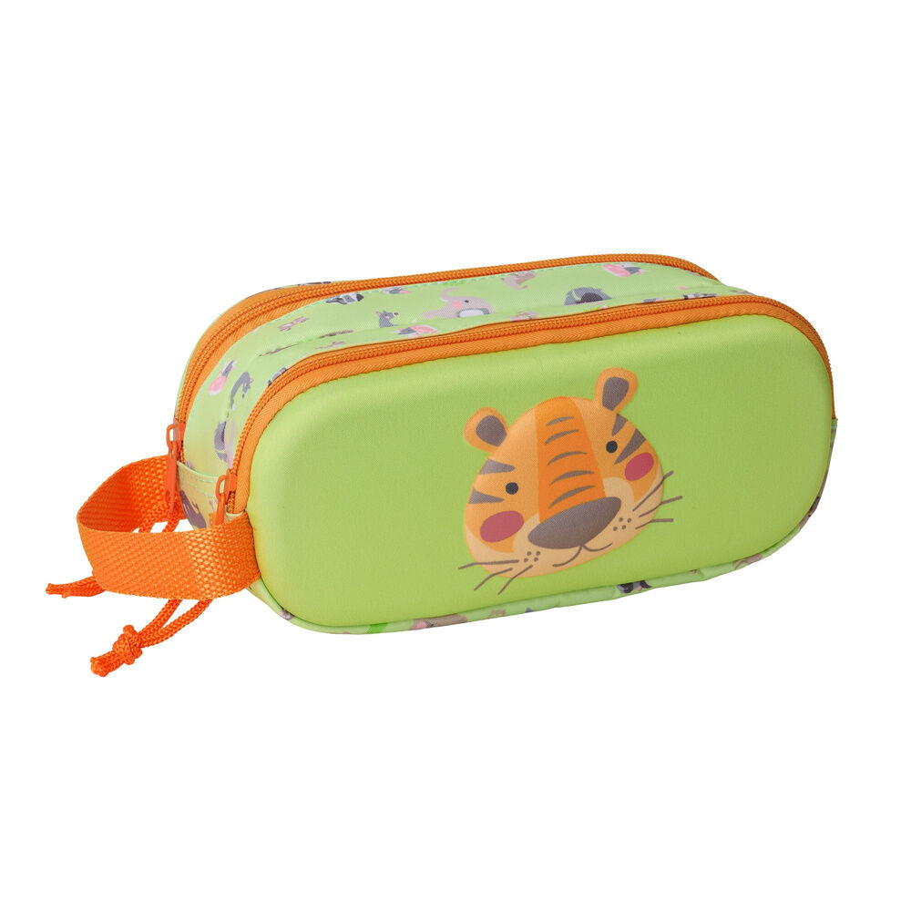 3D Tiger double pencil case