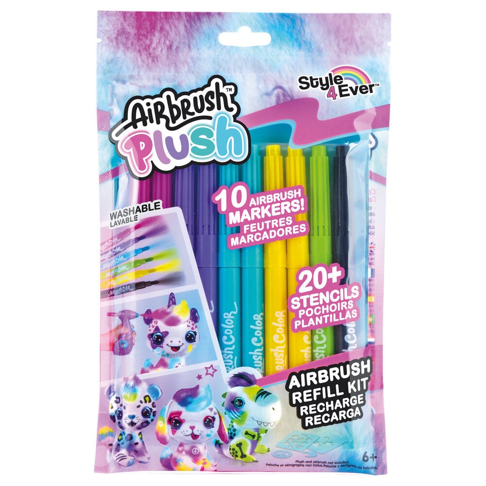 Airbrush refill 10 washable Airbrush Plush markers