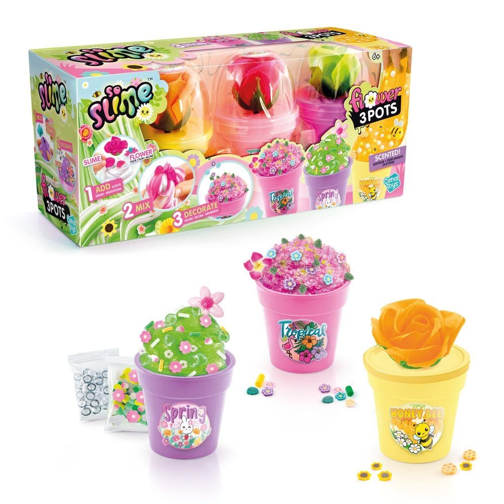 Set of 3 Slime Flower flower pots