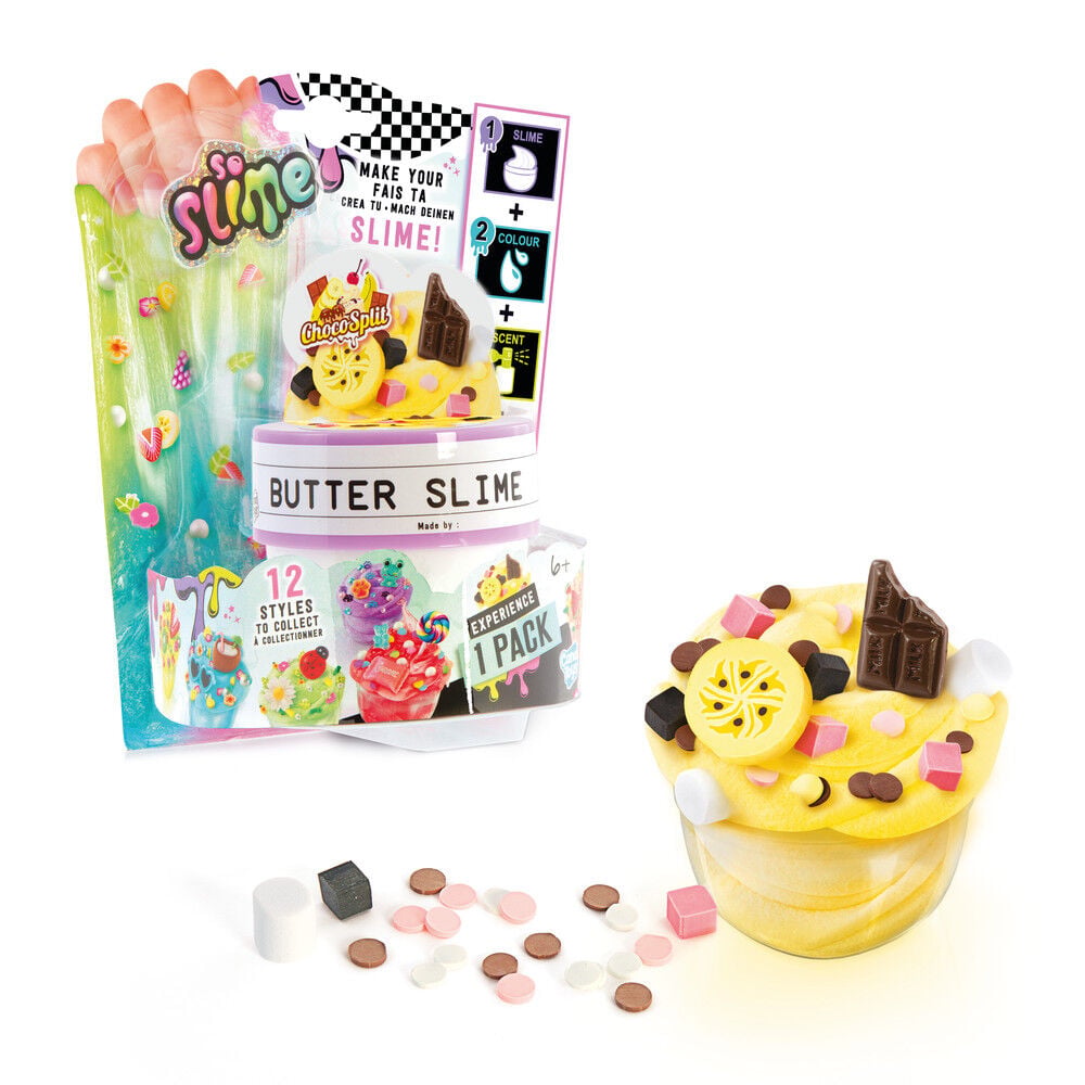 Slime tub with sensory textures. Assorted slime.