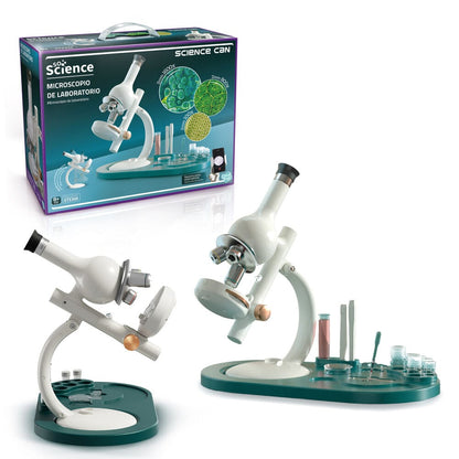 Professional laboratory microscope with mobile stand for science