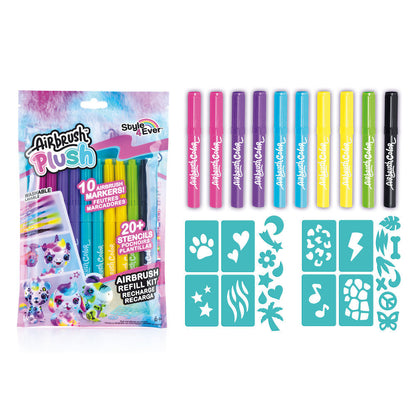 Airbrush refill 10 washable Airbrush Plush markers
