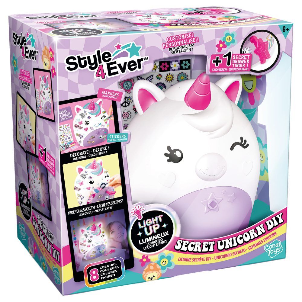 Unicorn lamp with secret key compartment Style 4Ever