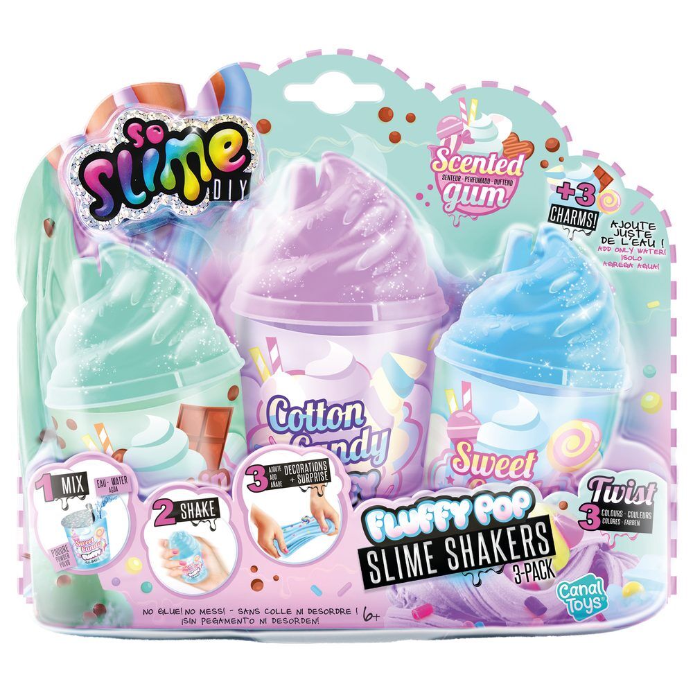 Set of 3 Fluffy Slime DIY Pots