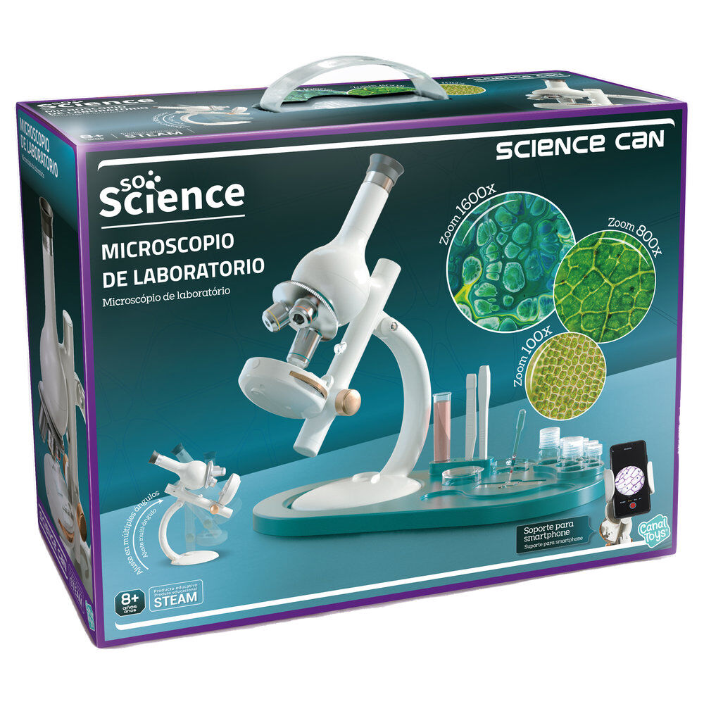 Professional laboratory microscope with mobile stand for science