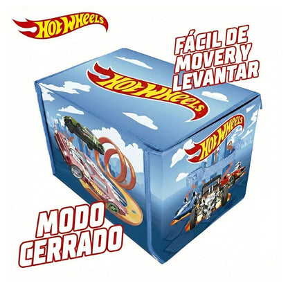 Hot Wheels car organizer box with track and play area