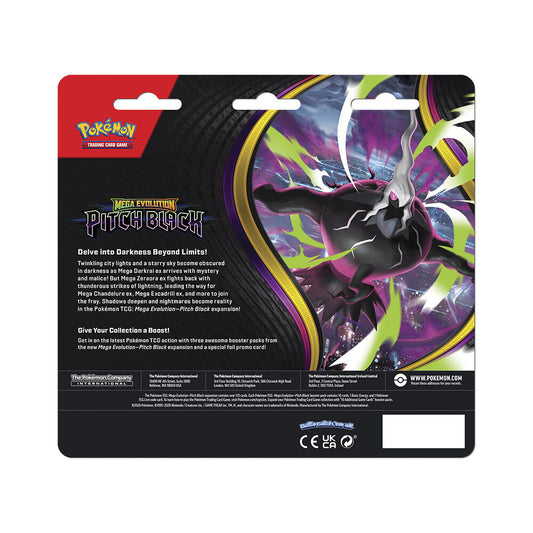 Blister pack of 3 Mega Evolution: Absolute Darkness expansion cards for Pokemon (English)